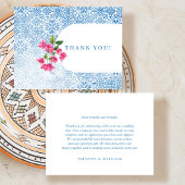 Mediterranean tile pattern Thank you プレイスカード