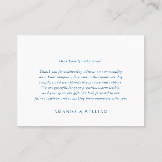 Mediterranean tile pattern Thank you プレイスカード (裏面)