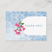Mediterranean tile pattern Thank you プレイスカード (正面)