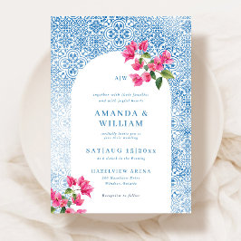 Mediterranean tile pattern Wedding Invitation 招待状