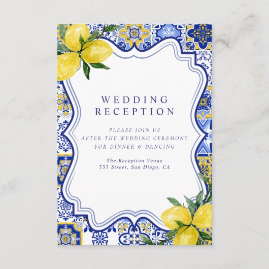 Mediterranean Tile Wedding with Lemons エンクロージャーカード (正面)