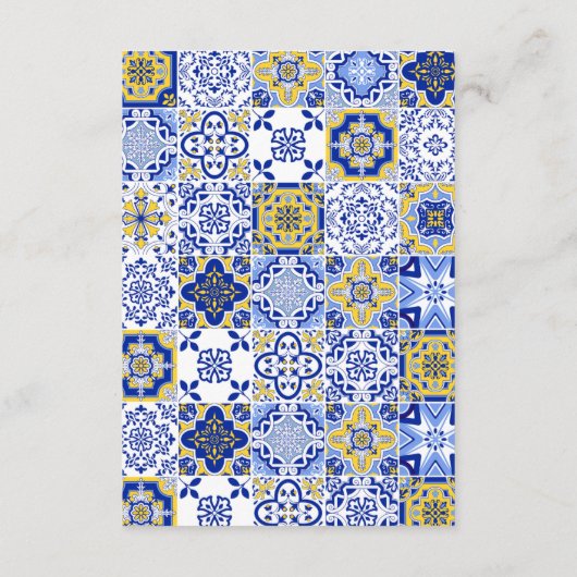  Mediterranean Tile Wedding with Lemons エンクロージャーカード (裏面)