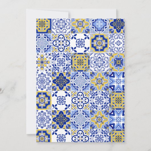 Mediterranean Tile Wedding with Lemons  招待状 (裏面)