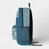 Mediterranean tile work inspiration teal プリントバックパック (右)