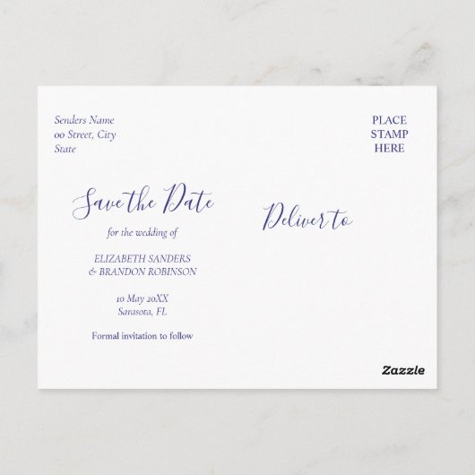 Mediterranean Tiles  Italian Style Wedding  ポストカード (裏面)