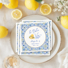 Mediterranean Tiles Italian Summer Bridal Shower スタンダードカクテルナプキン