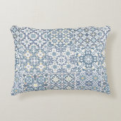 Mediterranean Tiles, Moroccan, Majolica, Azulejo アクセントクッション (正面)