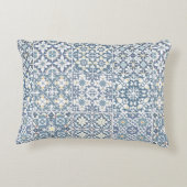 Mediterranean Tiles, Moroccan, Majolica, Azulejo アクセントクッション (裏面)