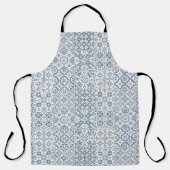 Mediterranean Tiles, Moroccan, Majolica, Azulejo エプロン (正面)