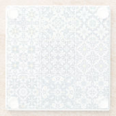 Mediterranean Tiles, Moroccan, Majolica, Azulejo ガラスコースター (裏面)