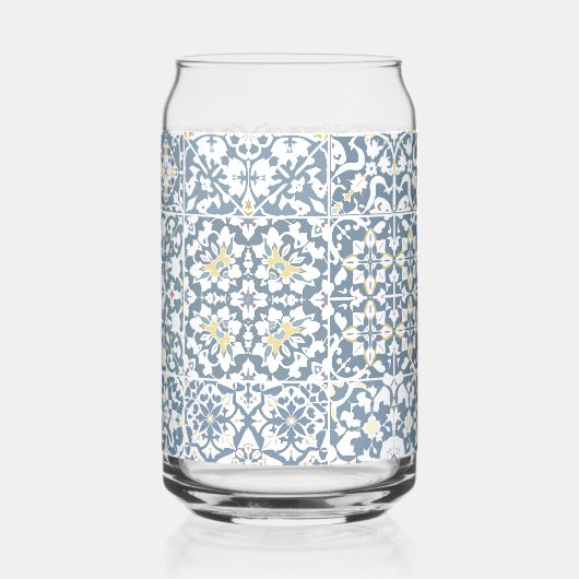 Mediterranean Tiles, Moroccan, Majolica, Azulejo ガラス缶 (裏面)