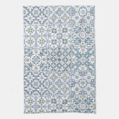 Mediterranean Tiles, Moroccan, Majolica, Azulejo キッチンタオル (縦)