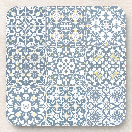 Mediterranean Tiles, Moroccan, Majolica, Azulejo コースター (正面)