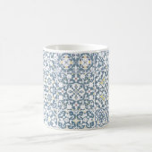 Mediterranean Tiles, Moroccan, Majolica, Azulejo コーヒーマグカップ (中央)
