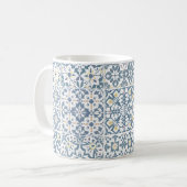 Mediterranean Tiles, Moroccan, Majolica, Azulejo コーヒーマグカップ (正面左)