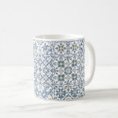 Mediterranean Tiles, Moroccan, Majolica, Azulejo コーヒーマグカップ (正面右)