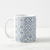 Mediterranean Tiles, Moroccan, Majolica, Azulejo コーヒーマグカップ (左)