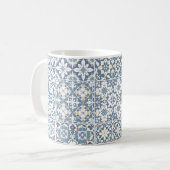 Mediterranean Tiles, Moroccan, Majolica, Azulejo コーヒーマグカップ (正面左)