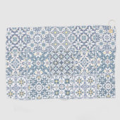 Mediterranean Tiles, Moroccan, Majolica, Azulejo ゴルフタオル (横)