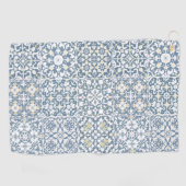 Mediterranean Tiles, Moroccan, Majolica, Azulejo ゴルフタオル (横)