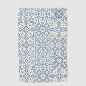 Mediterranean Tiles, Moroccan, Majolica, Azulejo ゴルフタオル (正面)