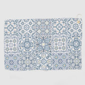 Mediterranean Tiles, Moroccan, Majolica, Azulejo ゴルフタオル (横)