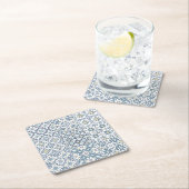 Mediterranean Tiles, Moroccan, Majolica, Azulejo スクエアペーパーコースター (インサイチュ)