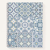 Mediterranean Tiles, Moroccan, Majolica, Azulejo ノートブック (正面)