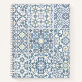 Mediterranean Tiles, Moroccan, Majolica, Azulejo ノートブック (正面)
