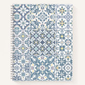 Mediterranean Tiles, Moroccan, Majolica, Azulejo ノートブック (正面)