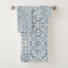 Mediterranean Tiles, Moroccan, Majolica, Azulejo バスタオルセット