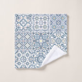 Mediterranean Tiles, Moroccan, Majolica, Azulejo バスタオルセット (ウォッシュタオル)