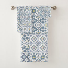 Mediterranean Tiles, Moroccan, Majolica, Azulejo バスタオルセット