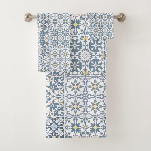 Mediterranean Tiles, Moroccan, Majolica, Azulejo バスタオルセット (インサイチュ)