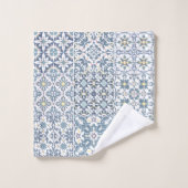 Mediterranean Tiles, Moroccan, Majolica, Azulejo バスタオルセット (ウォッシュタオル)