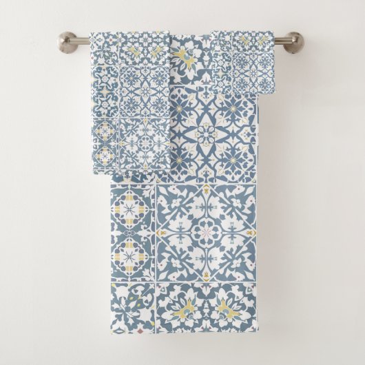 Mediterranean Tiles, Moroccan, Majolica, Azulejo バスタオルセット (インサイチュ)