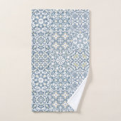Mediterranean Tiles, Moroccan, Majolica, Azulejo バスタオルセット (ハンドタオル)