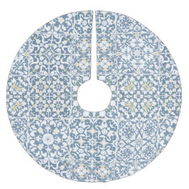 Mediterranean Tiles, Moroccan, Majolica, Azulejo ブラッシュドポリエステルツリースカート