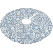 Mediterranean Tiles, Moroccan, Majolica, Azulejo ブラッシュドポリエステルツリースカート (アングル)