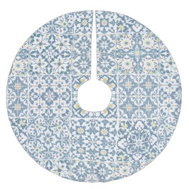 Mediterranean Tiles, Moroccan, Majolica, Azulejo ブラッシュドポリエステルツリースカート