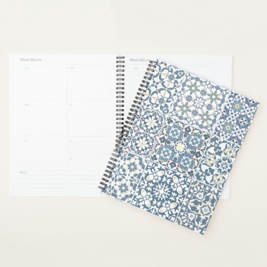 Mediterranean Tiles, Moroccan, Majolica, Azulejo プランナー手帳 (ディスプレー)