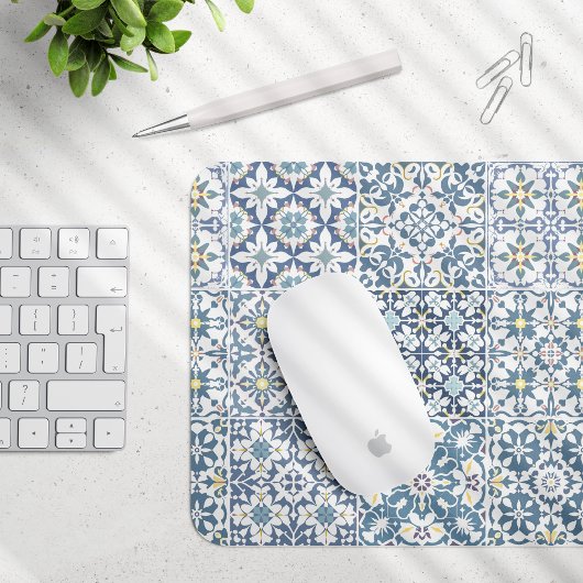 Mediterranean Tiles, Moroccan, Majolica, Azulejo マウスパッド