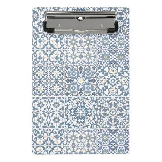 Mediterranean Tiles, Moroccan, Majolica, Azulejo ミニクリップボード (正面)