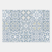 Mediterranean Tiles, Moroccan, Majolica, Azulejo ラッピングペーパーシート (正面)