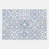 Mediterranean Tiles, Moroccan, Majolica, Azulejo ラッピングペーパーシート (正面)
