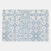 Mediterranean Tiles, Moroccan, Majolica, Azulejo ラッピングペーパーシート (正面2)