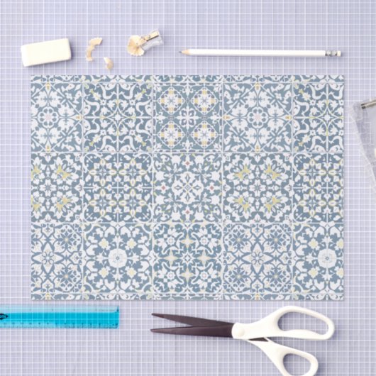 Mediterranean Tiles, Moroccan, Majolica, Azulejo 薄葉紙 (クラフト)