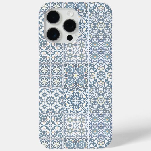 Mediterranean Tiles, Moroccan, Majolica, Azulejo Case-Mate iPhoneケース (裏面)