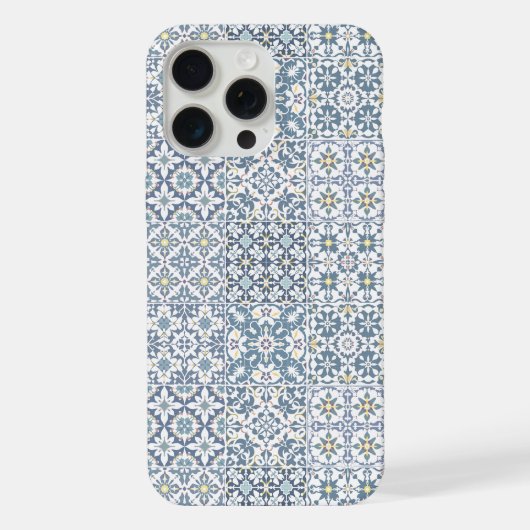 Mediterranean Tiles, Moroccan, Majolica, Azulejo iPhoneケース (裏面)