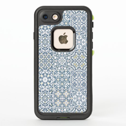 Mediterranean Tiles, Moroccan, Majolica, Azulejo LifeProof iPhoneケース (裏面)